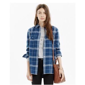 Madewell flannel ex-boyfriend shirt in Aurora